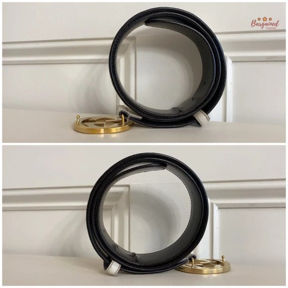 Authentic Gucci Cream Guccissima Leather Gold Interlocking G Buckle Belt 90/36 - Picture 9 of 14